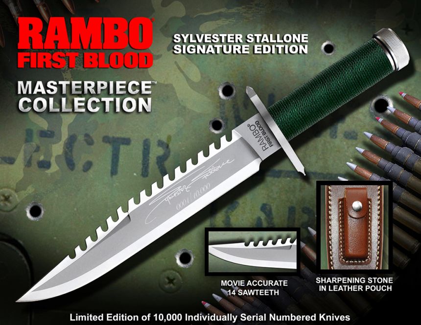 Le couteau Rambo I First Blood signé par Sylvester Stallone a une édition limitée de seulement 10000 pièces