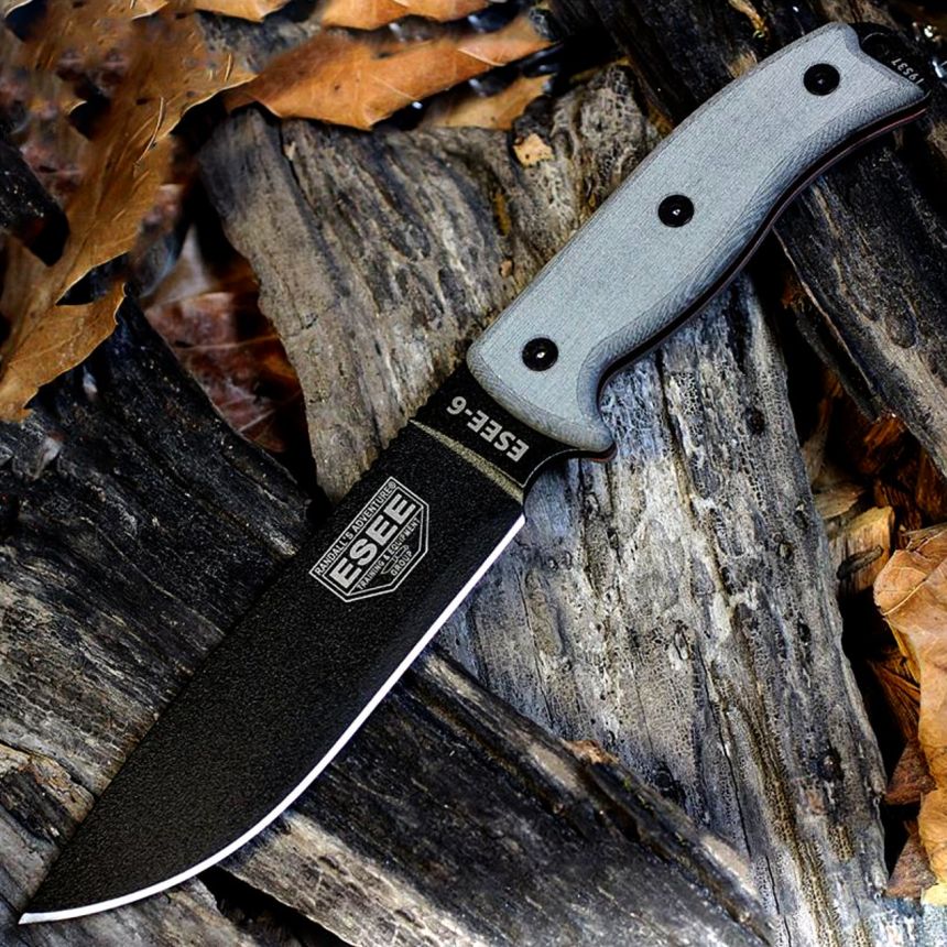 Un best-seller : couteau de survie tactique ESEE-6P avec lame en carbone entièrement à bord plat